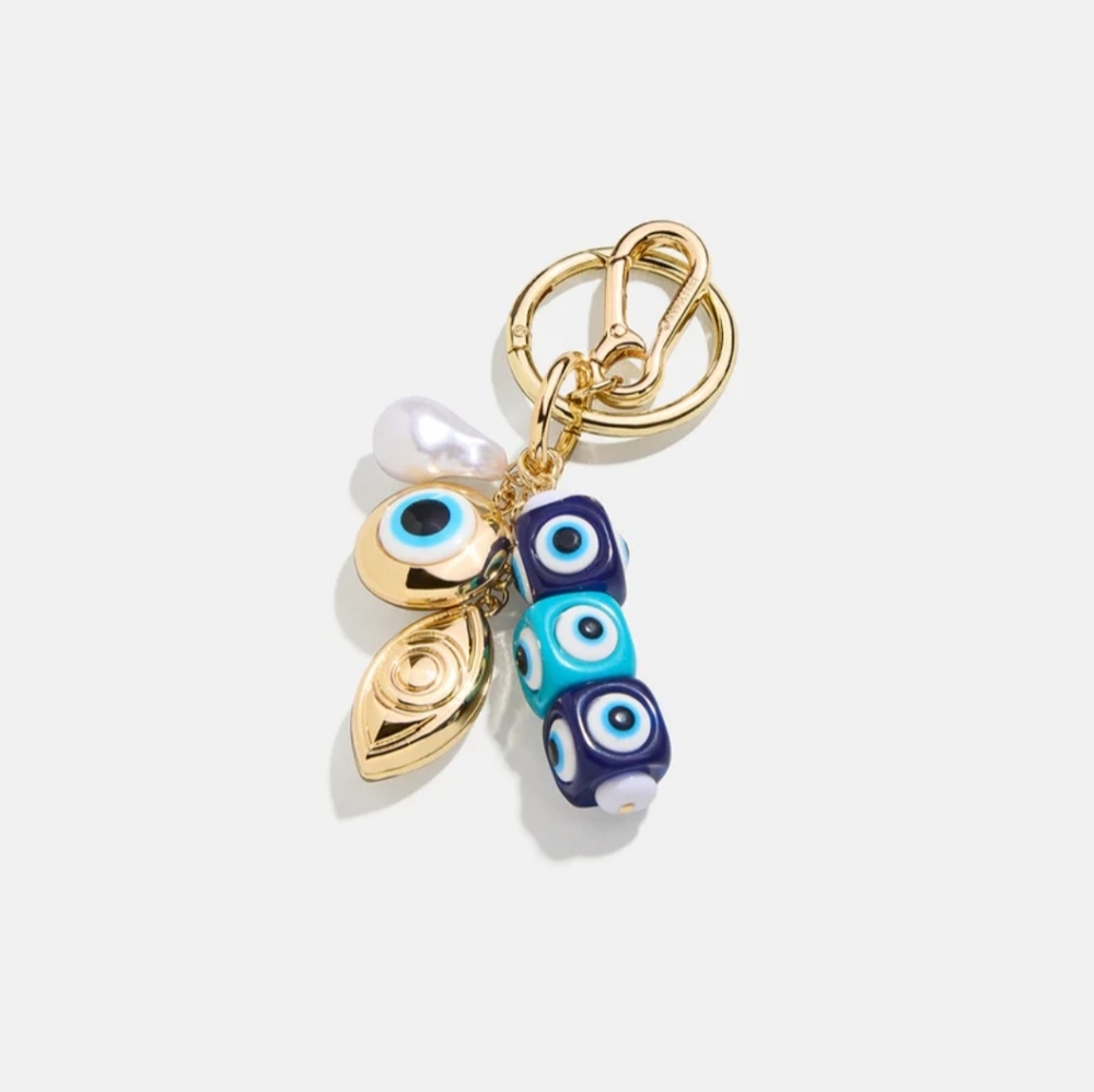 NWT 💜👁💙🧿 Gold and Blue Evil Eye Keychain